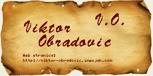 Viktor Obradović vizit kartica